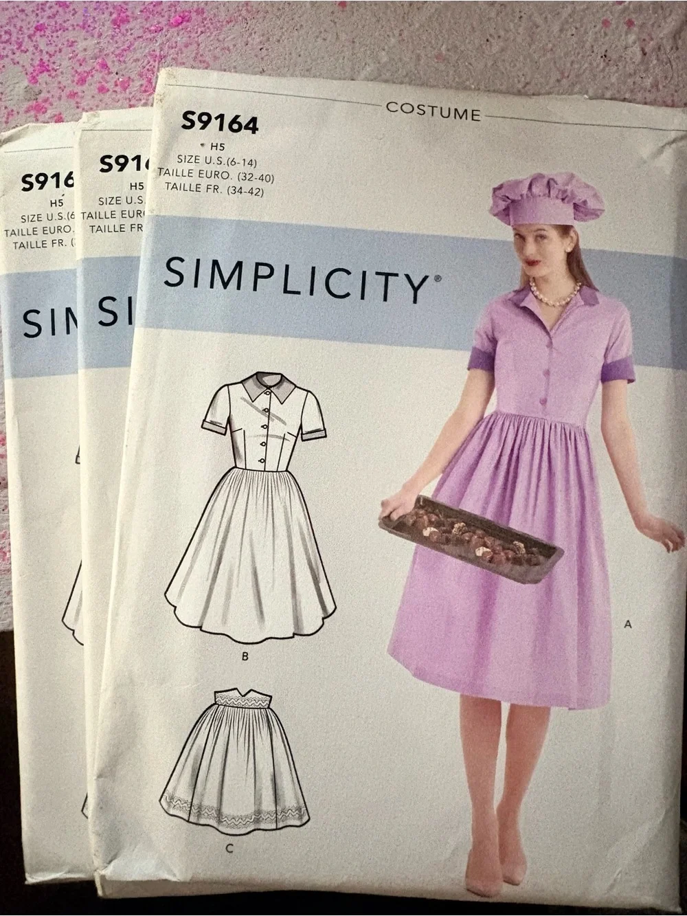 BN UNCUT SIMPLICITY 9164 H5 HALLOWEEN BAKERS COSTUMES SEWING PATTERNS 1950's
